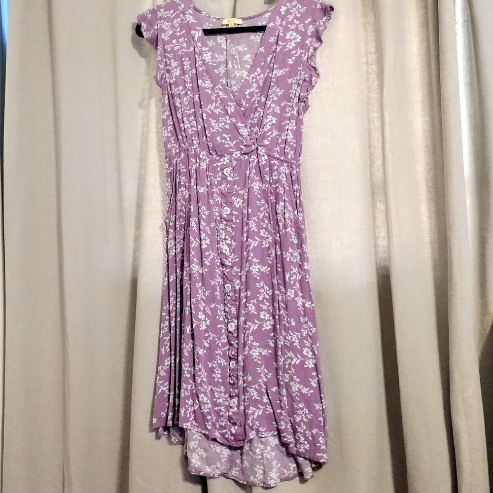 Kori L Lilac Blossom Surplice Dress nursing dress